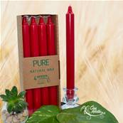 Bougie Longue Rouge 10h Pure Candle Boîte de 4