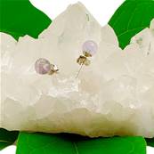 Boucles d'oreilles perle - Fluorite