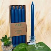 Bougie Longue Bleu Nuit 10h Pure Candle Boîte de 4