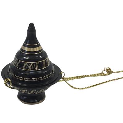 Brûle encens - Encensoir Noir avec Chainette